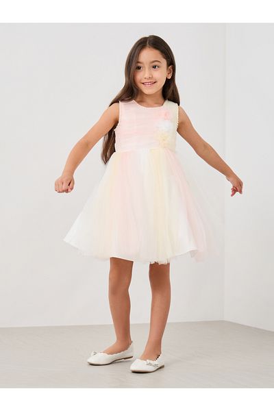 Styli Embellished Pleated Sleeveless Dress