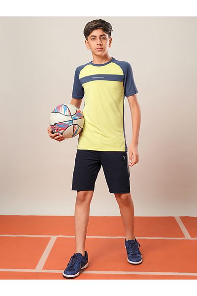 Technosport By Styli Boys Color Block Raglan Sleeves T-Shirt