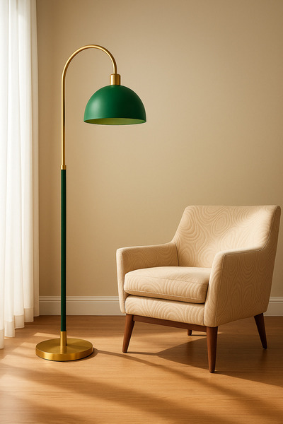 Vinner LuxArc Modern Kavisli Metal Lambader – Dekoratif Şık Aydınlatma