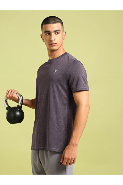 Technosport By Styli Melange Short Sleeve Slim Fit T-Shirt