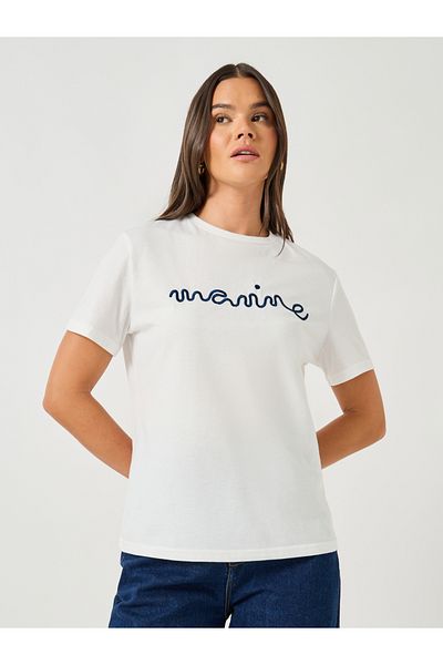 Styli 3D Embroidered Short Sleeve Regular Fit T-Shirt