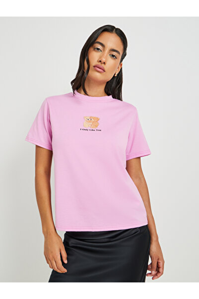 Styli تي شيرت بقصّة عادية ومطبوع برسومات جرافيكية