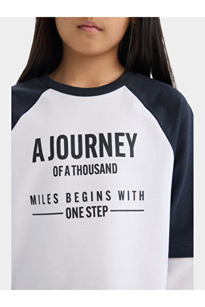 DeFacto Kids White Cotton Long Sleeve with Printed T-Shirt