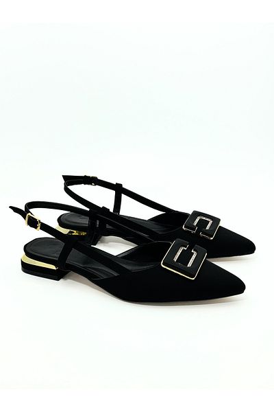 ZSHOES Women's Large Size Buckle Detailed Adjustable Back Light Heeled Shoes