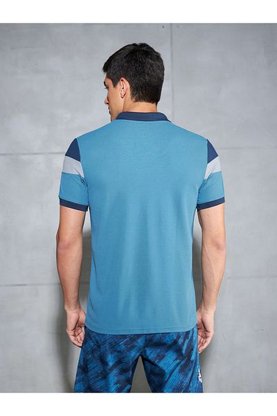 Technosport By Styli Color Block Short Sleeve Pique Slim Fit Polo T-Shirt