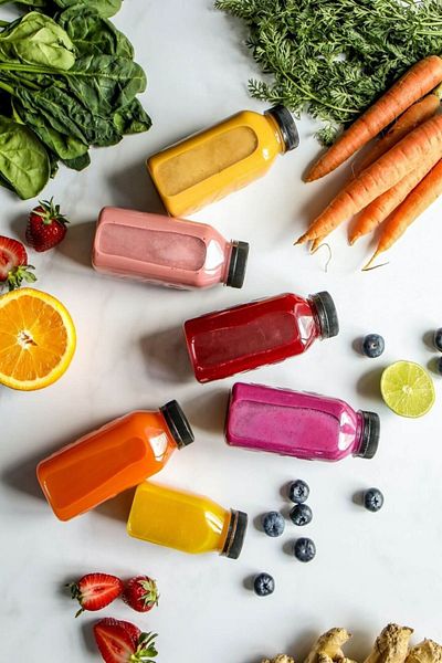 Open Home Concept 6Pcs 250ml Smoothie Detox Bottle Clear Plastic Leakproof Lid Juicing Bottle with Corner