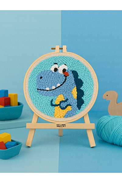 SelFey Başlangıç Seviye Dinozor Desenli Punch Kiti, Punch Nakış Seti