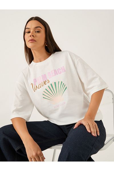 Styli Graphic Print Short Sleeve Oversized T-Shirt