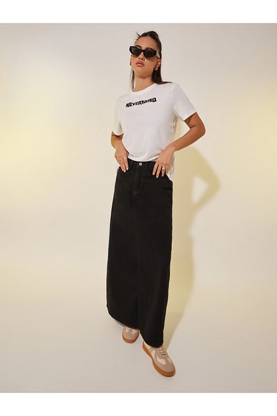 Styli Slogan Print Round Neck T-Shirt