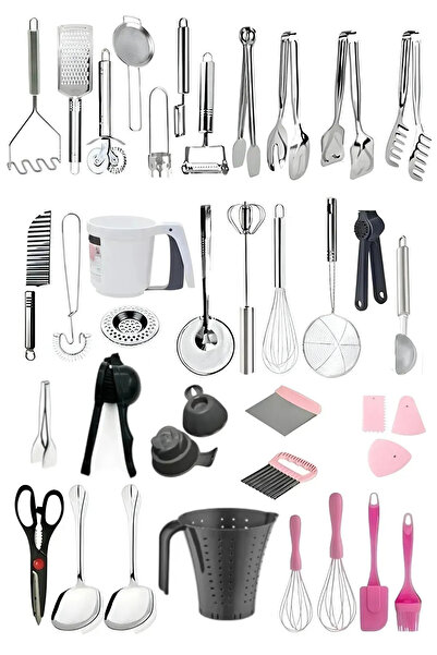 Homerest 37 Ürün Pratik Mutfak Gereçleri, Çeyiz Seti, Hazırlık Sunum Pişirme Ürünleri