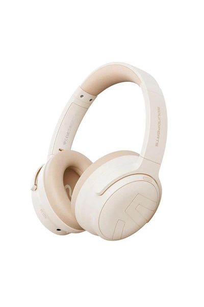 SoundPEATS Pro Space Wireless Over-ear Headphones, Anc 35db, 123 Hours, White Beige