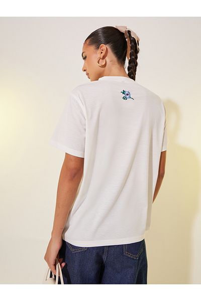 Styli Embroidered Round Neck T-Shirt