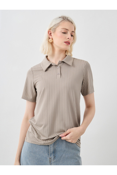 Styli تي شيرت بولو سادة بأكمام قصيرة