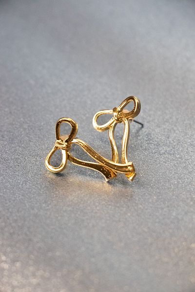 Aqua Di Polo 1987 Women's Gold Bow Earrings