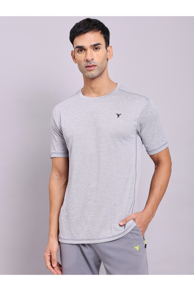 Technosport By Styli Melange Short Sleeve Slim Fit T-Shirt