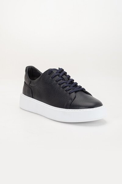 Dilimler Ayakkabı Чоловічі повсякденні черевики з натуральної шкіри, сині, на шнурівці, з товстою підошвою