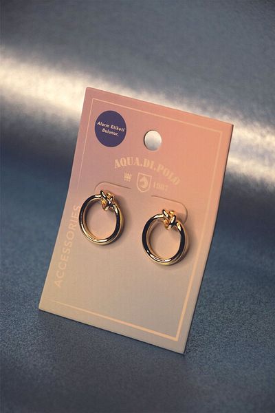 Aqua Di Polo 1987 Women's Gold Hoop Earrings