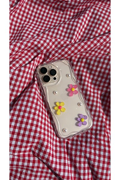 MustCase حافظة متوافقة مع هاتف iPhone 17 Pro، حافظة شفافة بتصميم زهرة اللؤلؤ ...