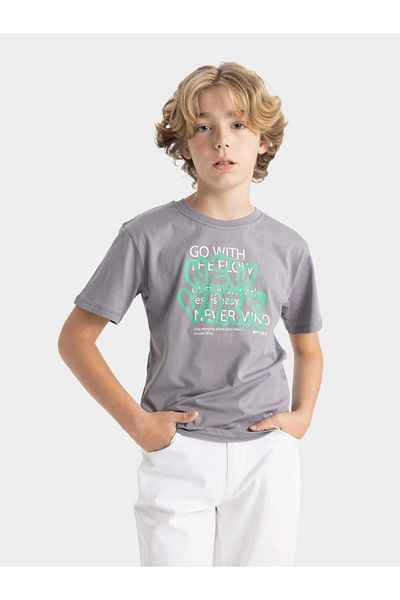 DeFacto Kids Round Neck Printed Short Sleeve T-Shirt