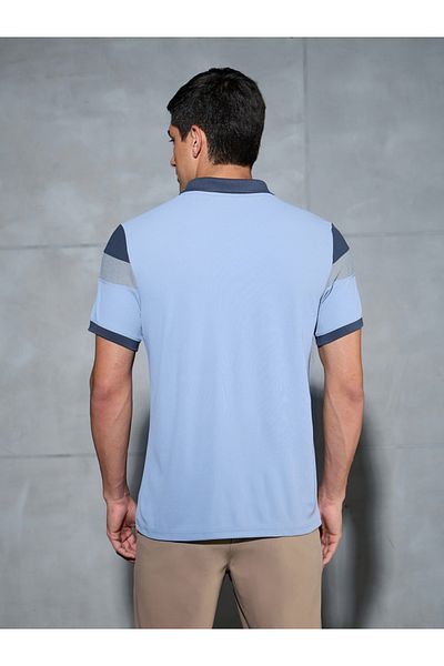 Technosport By Styli Color Block Short Sleeve Pique Slim Fit Polo T-Shirt
