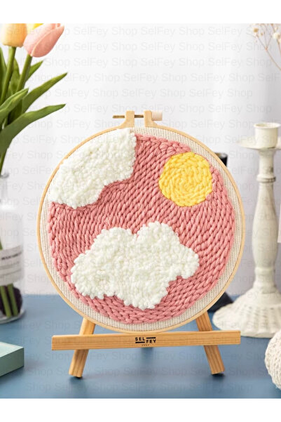 SelFey Başlangıç Seviye Bulutlar Desenli Punch Kiti, Punch Nakış Seti