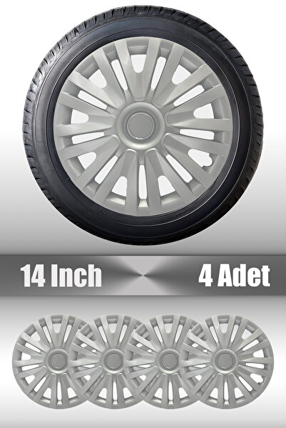 FRWY Fiat Siena Brava Tipo 14" inç Uyumlu 4 Adet 1 Takım Gri Jant Kapağı