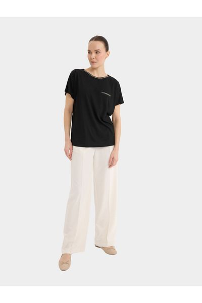 DeFacto Crew Neck Black Short Sleeve T-Shirt