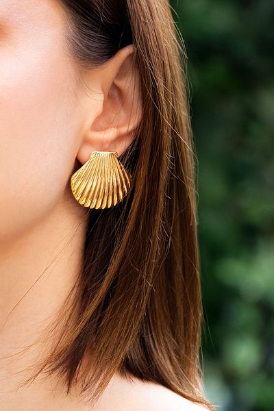Aqua Di Polo 1987 Women's Gold Oyster Earrings