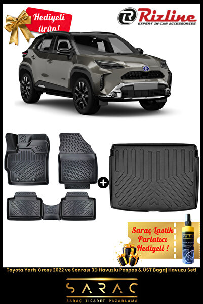 Rizline Toyota Yaris Cross 2022 ve Sonrası Havuzlu Paspas & ÜST Bagaj Havuzu ...