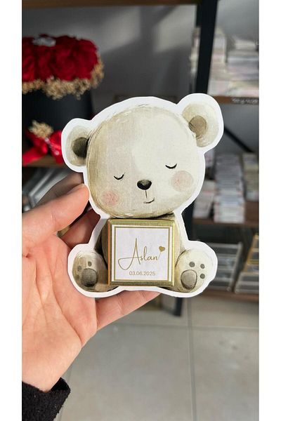 ARLetikettasarım Newborn Card Chocolate Set, 50 Pieces with Special Cut Card - Arletikettasarım