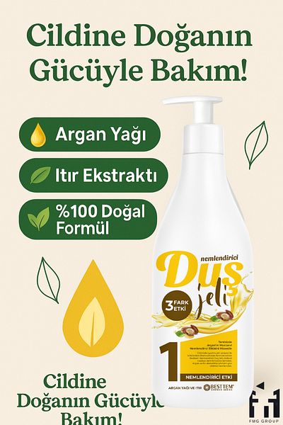 BESTTEM Moisturizing Shower Gel – Argan and Geranium Extract |   730 ml