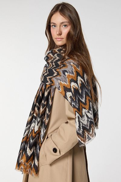 bacc Black Ethnic Patterned Shawl Bcnsv-2515067