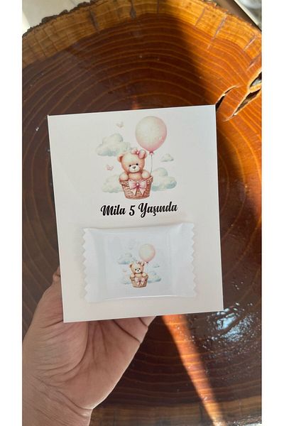 ARLetikettasarım Newborn Card Chocolate Decorated Set 50 Pieces for Baby Girl - Arletikettasarım