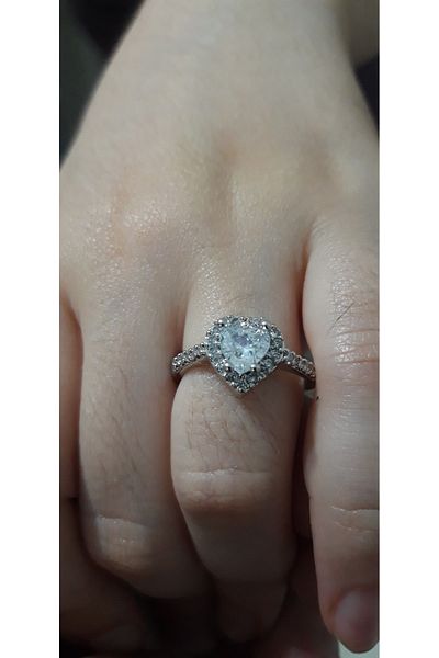 Nurtakı Nurtaki Heart and Stone Adjustable Women's Ring