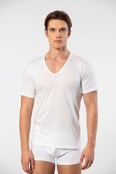 TÜREN Türen Men's Modal V-Neck Undershirt 182/White