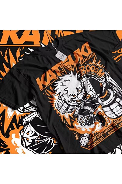 l'eivor Bakugo Katsuki Baskılı T-shirt
