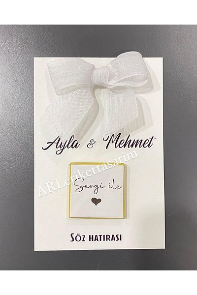 ARLetikettasarım Promise, Henna, Engagement, Wedding Card Chocolate Decorated Set 50 Pieces - Arletikettasarım