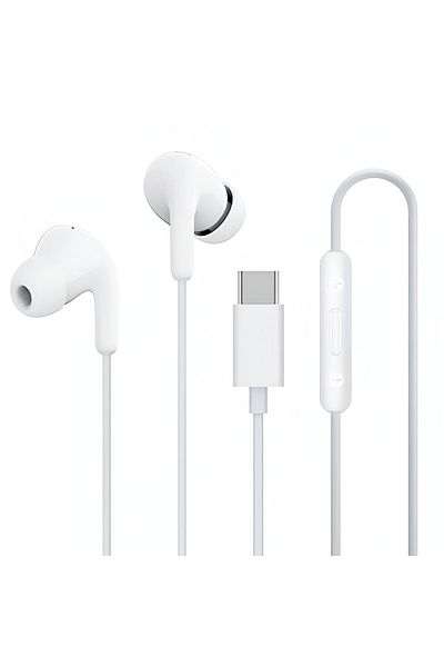 Xiaomi Type-c Headphones, Powerful Sound, Hd Microphone, Usb-c, Durable, White