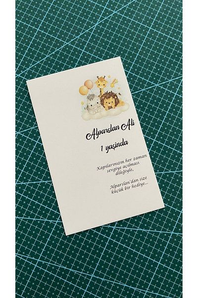 ARLetikettasarım Safarili Birthday Keychain and Gift Card 9,5X15 cm - Arletikettasarım