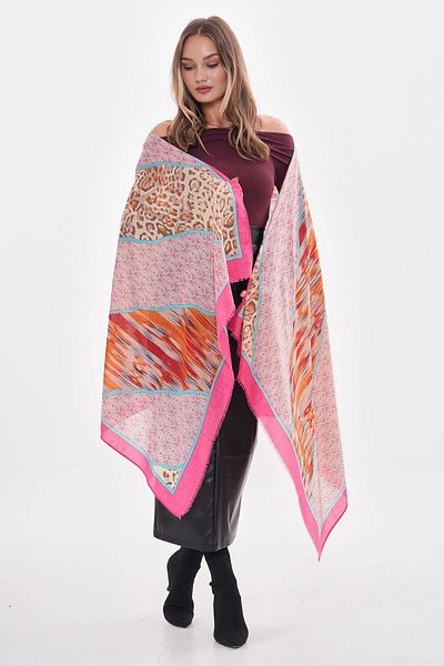 bacc Fuchsia Patterned Shawl Bcnsv-2515217