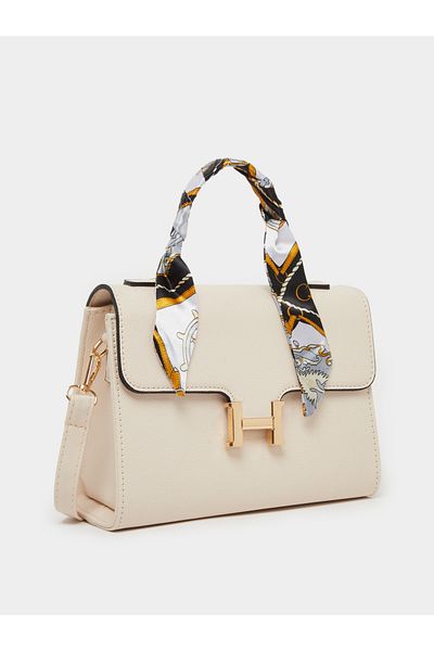 Styli Printed Ribbon Handbag with Top Handle