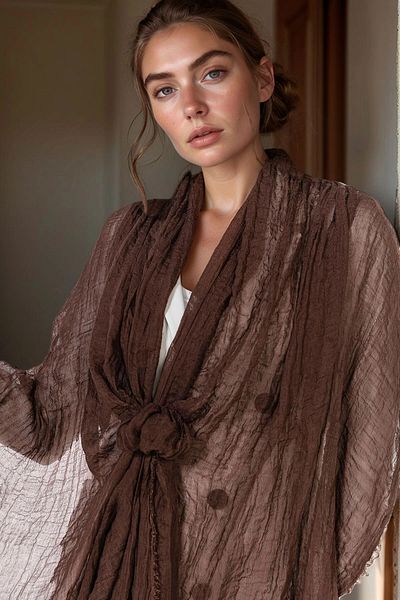 bacc Brown Pareo Shawl Bcnsv-2513479