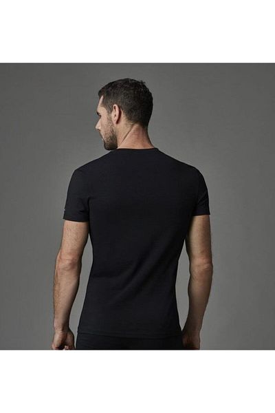 Eros Men's Black Compact O-Neck Undershirt 2 Pack Ers004