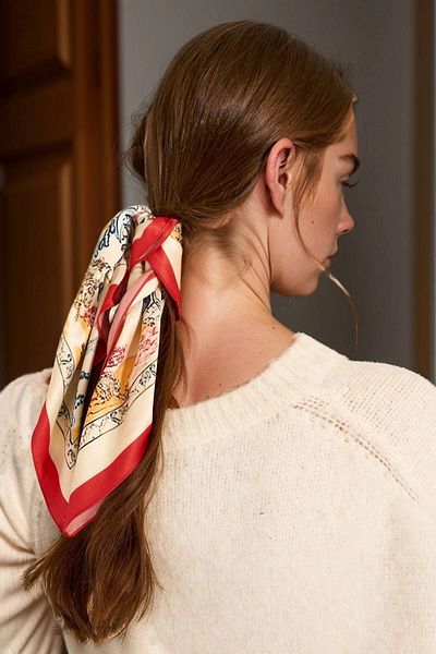 bacc Red Ethnic Patterned Bandana Scarf Bcnsv-2513465
