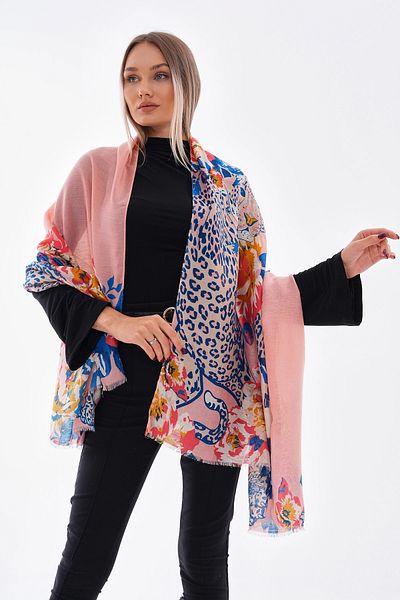 bacc Powder Floral Patterned Shawl Bcnsv-2515220