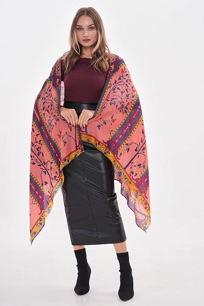 bacc Pink Authentic Patterned Shawl Bcnsv-2515215