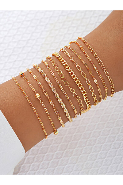 Take Two By Styli مجموعة من 11 سوارًا من سلسلة مزخرفة