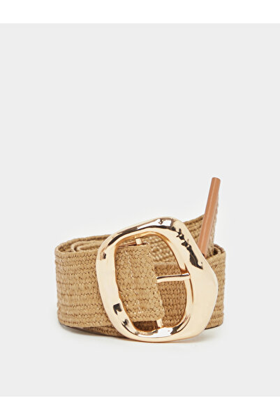Styli Solid Jute Gold Buckle Belt