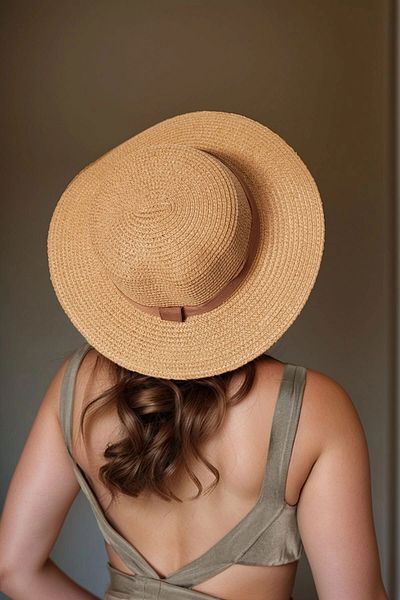 bacc Camel Wide Straw Hat Bcnsv-2514390