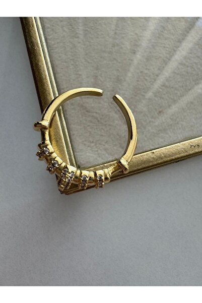 MODA 8-9 No Uyumlu Ayarlanabilir Taşlı Çelik Yüzük